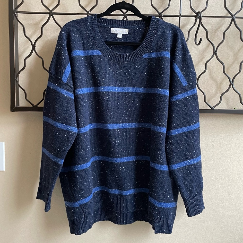 Susanne Betro Navy striped sweater 1X/2X